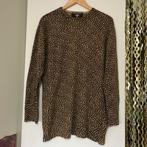 Lambswool / Rabbit leopard print long sleeve sweater & brand Nina Charles Kasper
